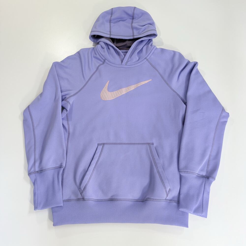 Nike Dri-Fit Hoodie Womens Size M Lavender Purple Pullover Running Athletic Logo